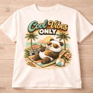 cool vibes only – lazy panda graphic t shirt