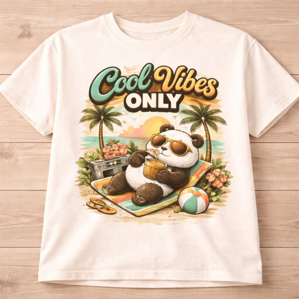 cool vibes only – lazy panda graphic t shirt cool vibes only – lazy panda graphic t shirt